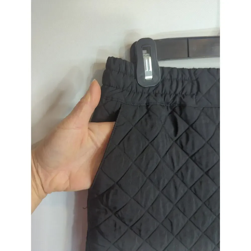 Zara Black‎ Quilted Bermuda Shorts Women's Small High Waisted Pull On Casual